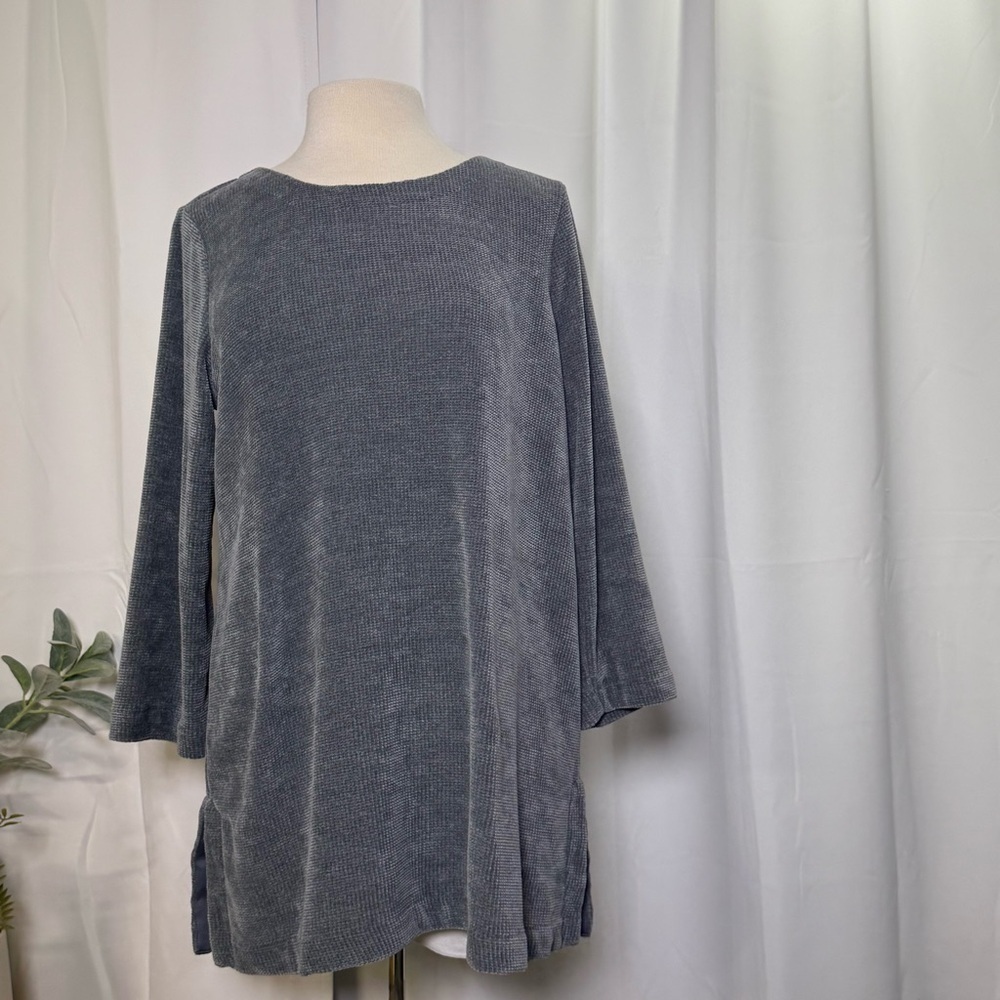 3/$20 J.Jill Tunic Top Casual Cozy 3/4 sleeve Slate Blue Women’s Medium - Picture 8 of 8